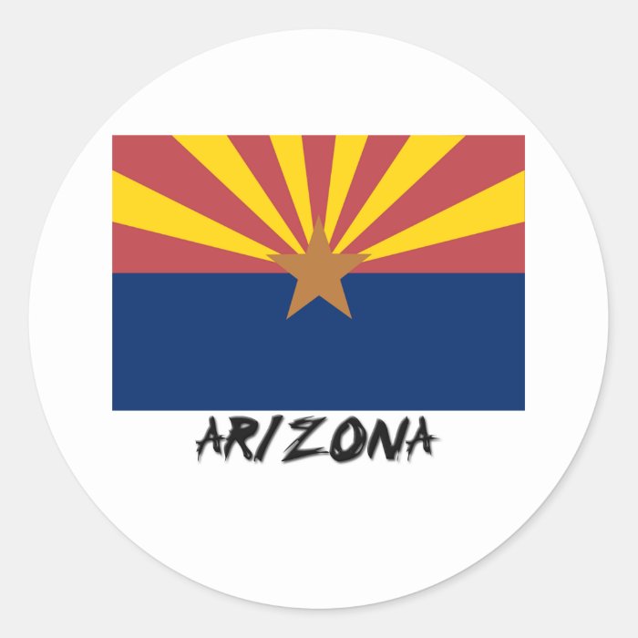 Arizona Flag Round Stickers