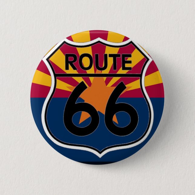 Arizona flag Route 66 Button (Front)