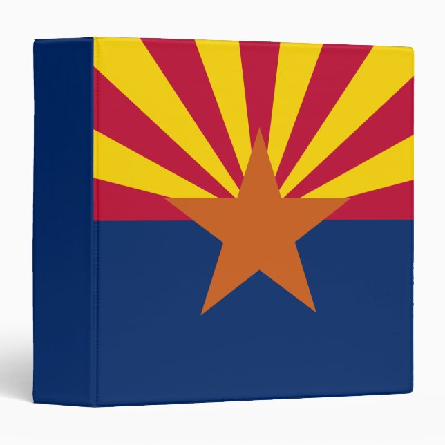 Arizona Flag: Setting Star Sun, The Copper State 3 Ring Binder (Front/Spine)