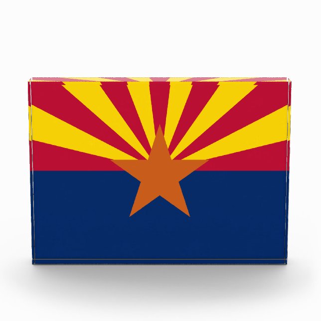 Arizona Flag: Setting Star Sun, The Copper State Acrylic Award (Front)