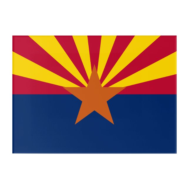 Arizona Flag: Setting Star Sun, The Copper State Acrylic Print (Front)