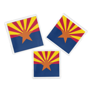 Arizona Flag: Setting Star Sun, The Copper State Acrylic Tray
