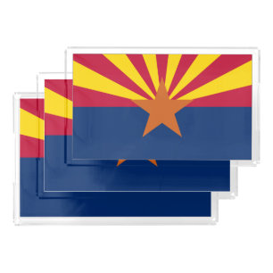 Arizona Flag: Setting Star Sun, The Copper State Acrylic Tray