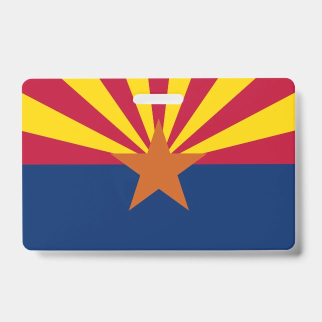 Arizona Flag: Setting Star Sun, The Copper State Badge (Front)