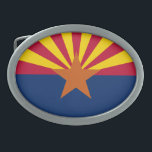 Arizona Flag: Setting Star Sun, The Copper State Belt Buckle<br><div class="desc">The Arizona flag, a vibrant testament to the state's unique landscape and rich history, tells a story of contrasting beauty and enduring strength. Its design, a masterpiece of simplicity and symbolism, captures the essence of the Grand Canyon State. - The flag's upper half is dominated by a striking display of...</div>