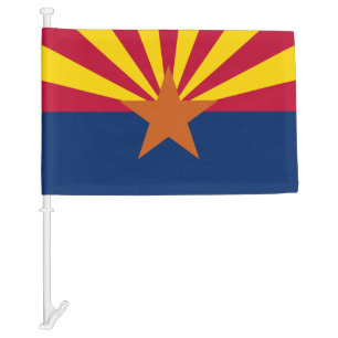 Arizona Flag: Setting Star Sun, The Copper State Car Flag