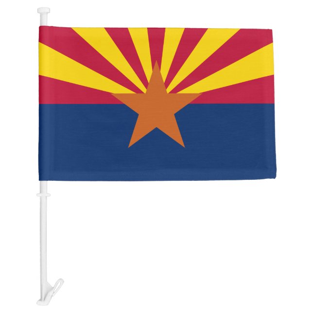 Arizona Flag: Setting Star Sun, The Copper State Car Flag (Front)