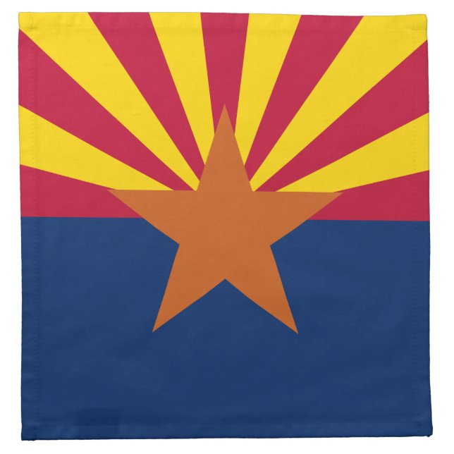 Arizona Flag: Setting Star Sun, The Copper State Cloth Napkin (Front)