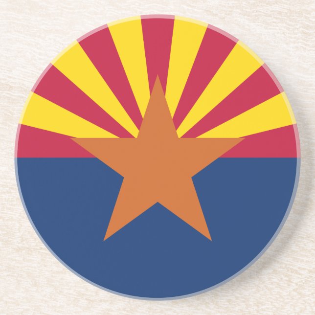 Arizona Flag: Setting Star Sun, The Copper State Coaster (Front)