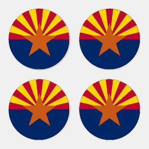 Arizona Flag: Setting Star Sun, The Copper State Coaster Set