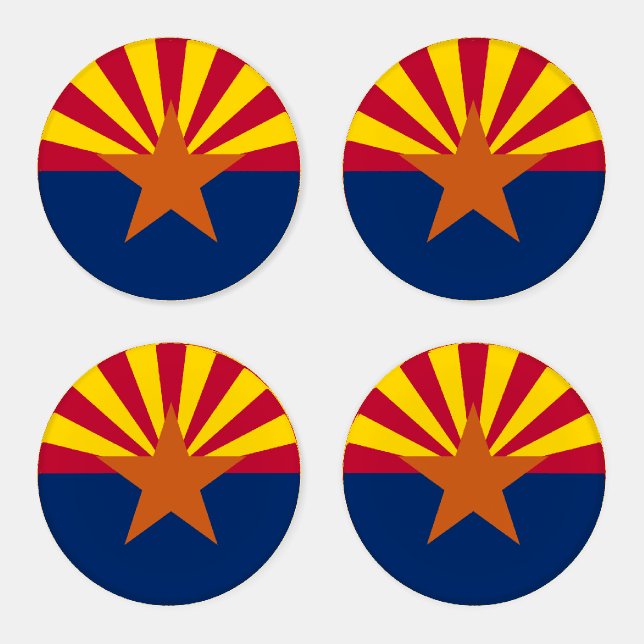 Arizona Flag: Setting Star Sun, The Copper State Coaster Set (Set)