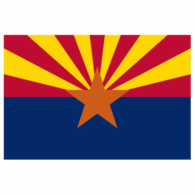 Arizona Flag: Setting Star Sun, The Copper State Cutout (Front)