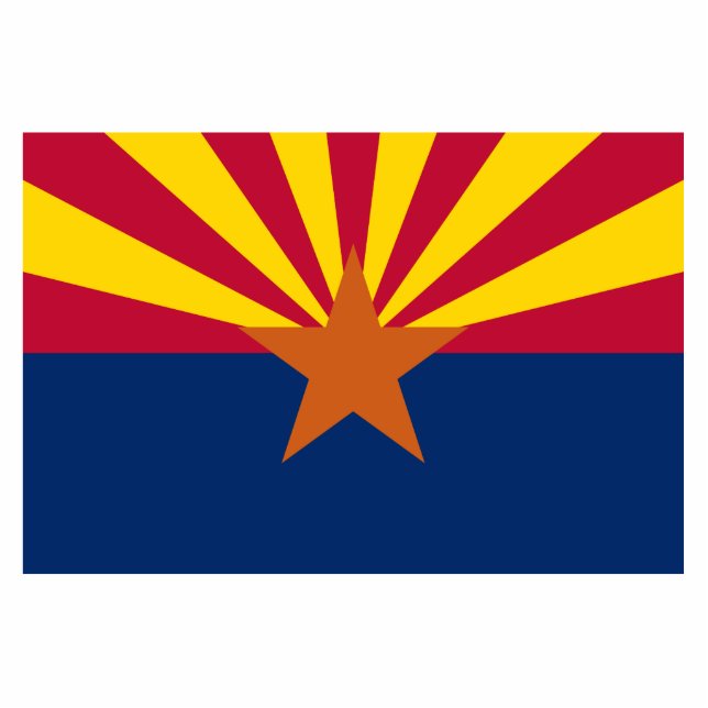 Arizona Flag: Setting Star Sun, The Copper State Cutout (Front)