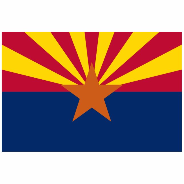 Arizona Flag: Setting Star Sun, The Copper State Cutout (Front)