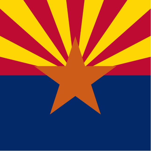 Arizona Flag: Setting Star Sun, The Copper State Cutout (Front)
