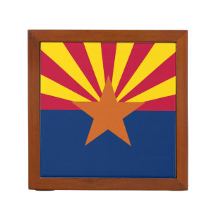 Arizona Flag: Setting Star Sun, The Copper State Desk Organizer