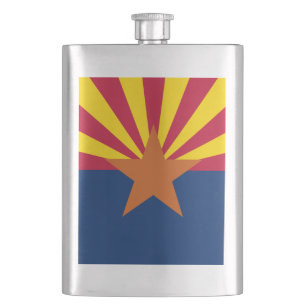 Arizona Flag: Setting Star Sun, The Copper State Flask