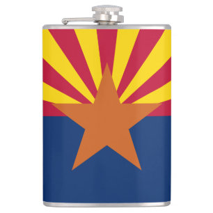 Arizona Flag: Setting Star Sun, The Copper State Flask