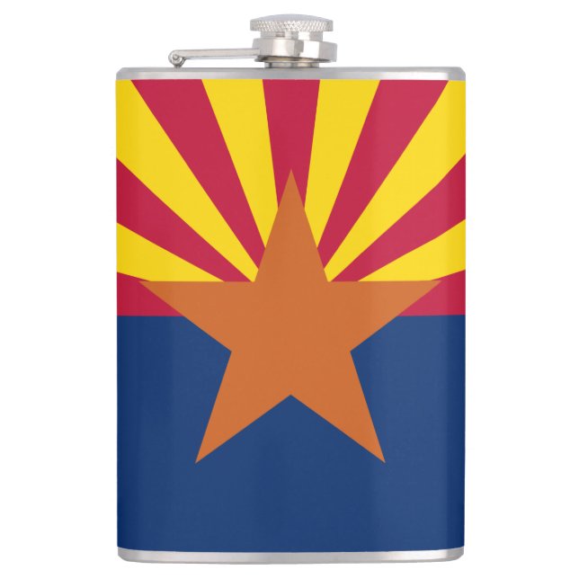 Arizona Flag: Setting Star Sun, The Copper State Flask (Front)