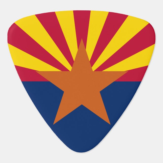 Arizona Flag: Setting Star Sun, The Copper State Guitar Pick (Front)