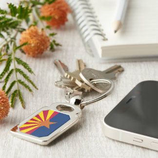 Arizona Flag: Setting Star Sun, The Copper State Keychain