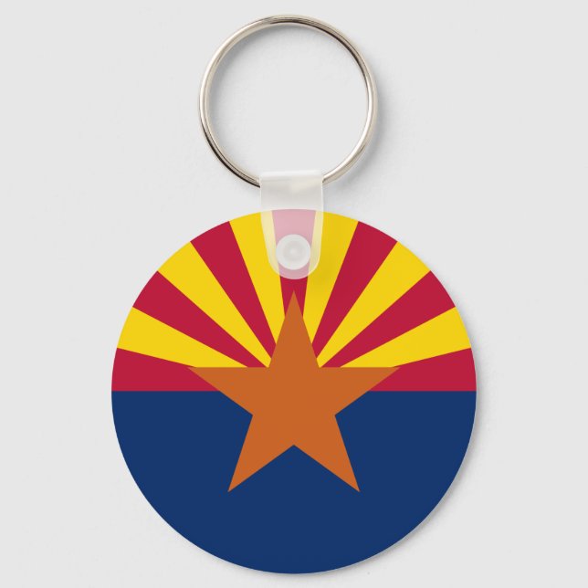 Arizona Flag: Setting Star Sun, The Copper State Keychain (Front)