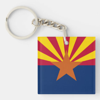 Arizona Flag: Setting Star Sun, The Copper State Keychain