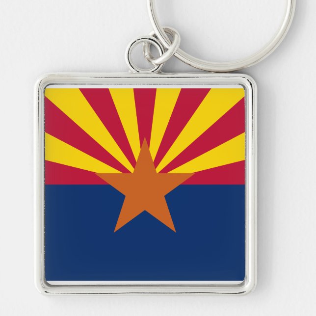 Arizona Flag: Setting Star Sun, The Copper State Keychain (Front)