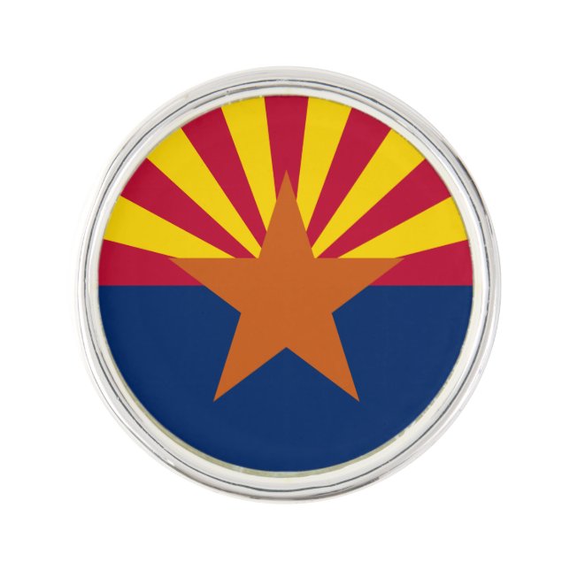 Arizona Flag: Setting Star Sun, The Copper State Lapel Pin (Front)