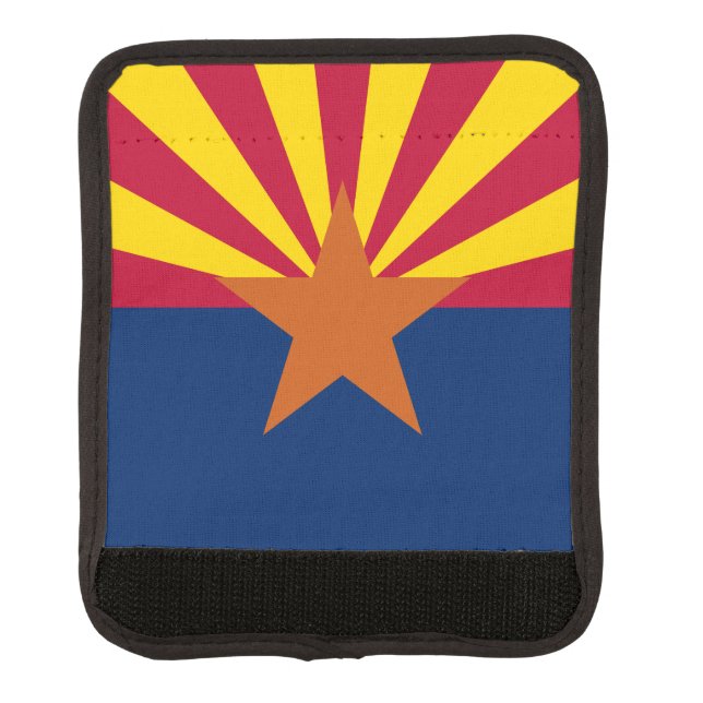 Arizona Flag: Setting Star Sun, The Copper State Luggage Handle Wrap (Front)