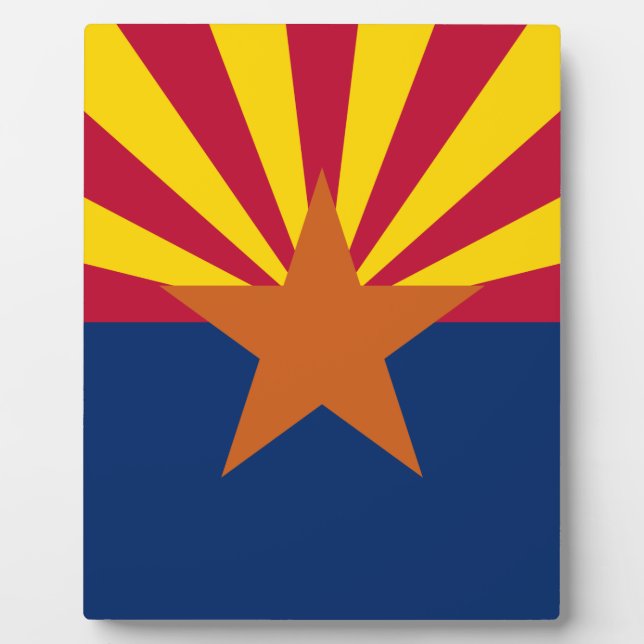 Arizona Flag: Setting Star Sun, The Copper State Plaque (Front)