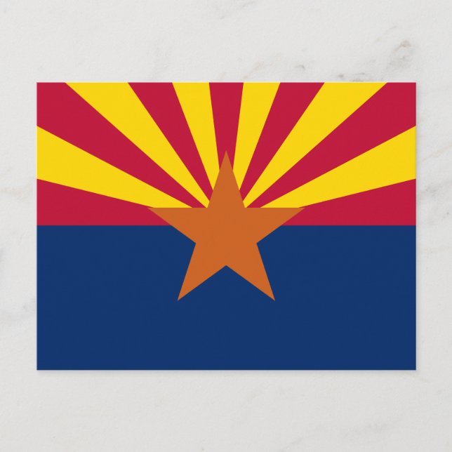 Arizona Flag: Setting Star Sun, The Copper State Postcard (Front)