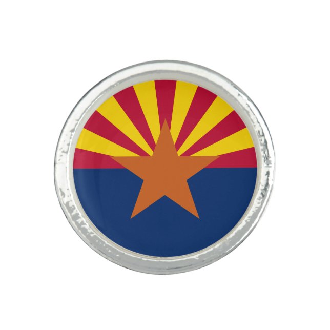 Arizona Flag: Setting Star Sun, The Copper State Ring (Front)