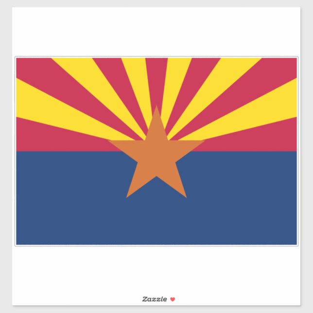 Arizona Flag: Setting Star Sun, The Copper State Sticker (Sheet)