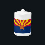 Arizona Flag: Setting Star Sun, The Copper State Teapot<br><div class="desc">The Arizona flag, a vibrant testament to the state's unique landscape and rich history, tells a story of contrasting beauty and enduring strength. Its design, a masterpiece of simplicity and symbolism, captures the essence of the Grand Canyon State. - The flag's upper half is dominated by a striking display of...</div>