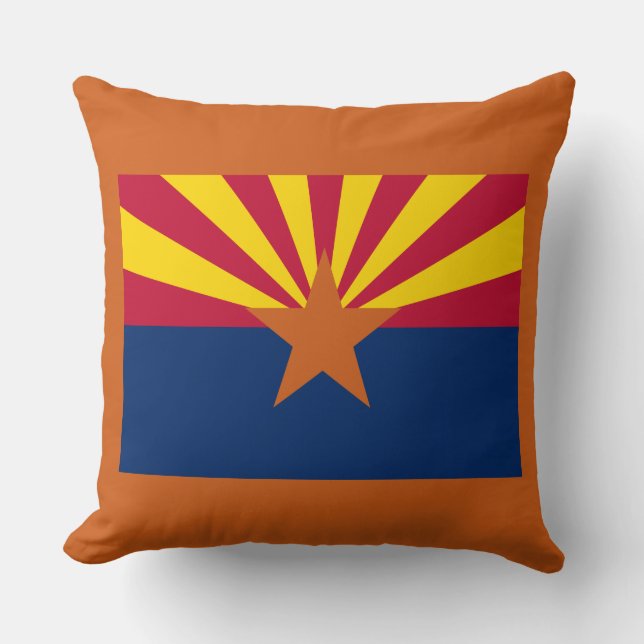 Arizona Flag: Setting Star Sun, The Copper State Throw Pillow (Front)