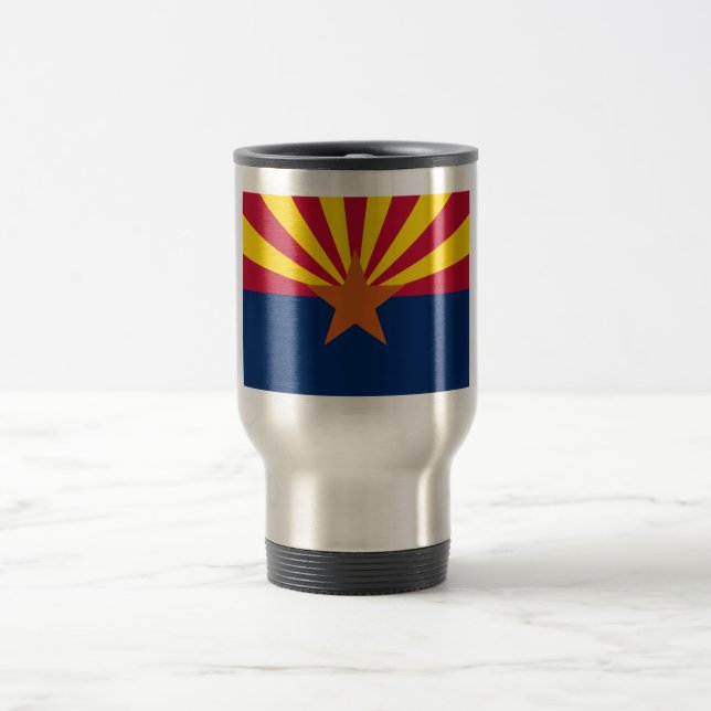 Arizona Flag: Setting Star Sun, The Copper State Travel Mug (Center)