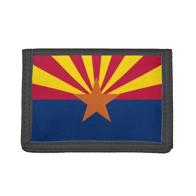 Arizona Flag: Setting Star Sun, The Copper State Trifold Wallet (Front)