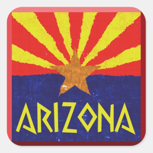 ARIZONA FLAG SQUARE STICKER