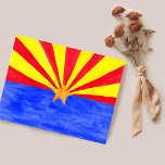 Arizona Flag Watercolor Art Postcard<br><div class="desc">Check out this super colorful Arizona flag. And be sure to check my shop for more products and designs. You can always add your own text. Let me know if you'd like something custom made. If you buy it, thank you! Be sure to share a pic on Instagram of it...</div>