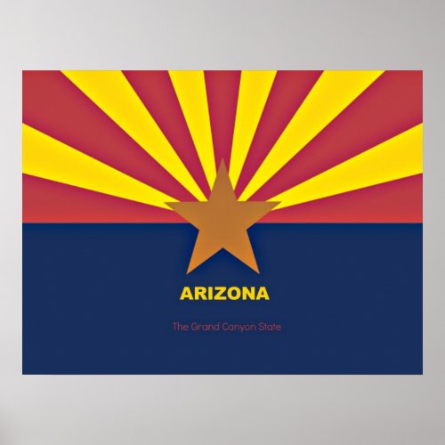 Arizona flag with slogan poster