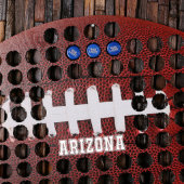 Arizona Football Shaped Wooden Beer Cap Map (Front)