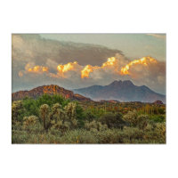 Arizona Four Peaks Mountain Colorful Clouds Sunset
