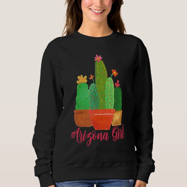 Arizona Girl Boho Cactus Plants Sweatshirt (Front)