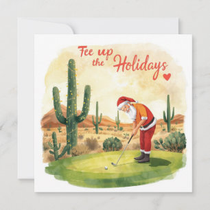 Arizona Golf Christmas Santa Golfer Golfing Holiday Card