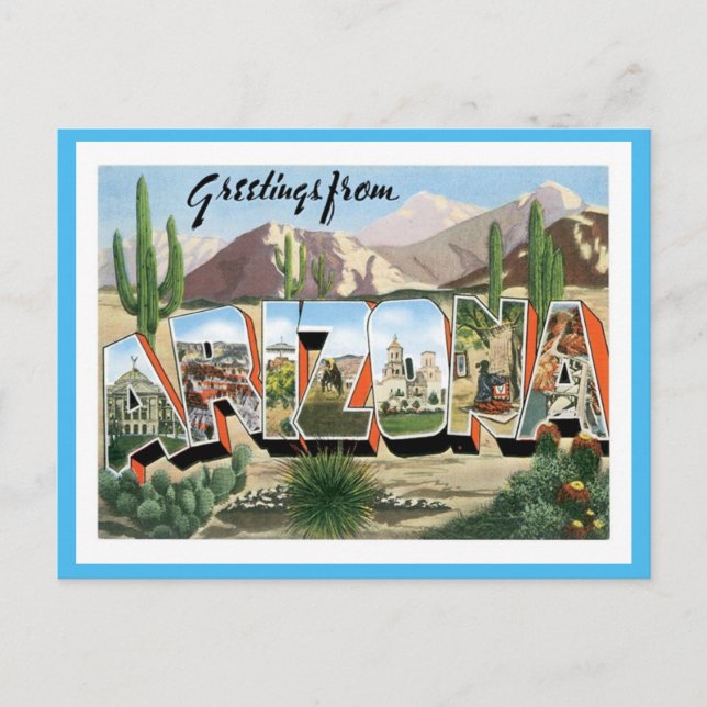 Arizona Greetings From US States Postcard (Front)