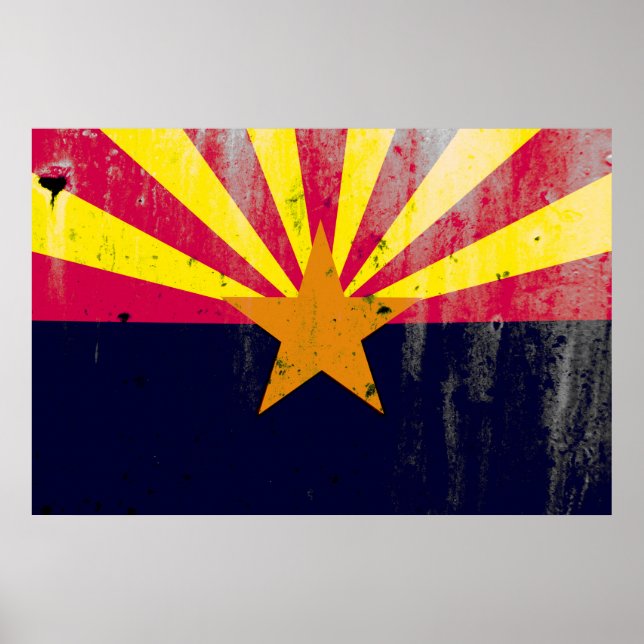 Arizona Grunge State Flag Poster (Front)