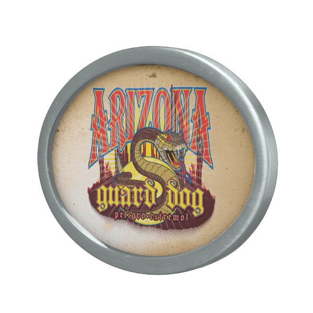 Arizona Guard Dog Snake Belt Buckle (Front Right)