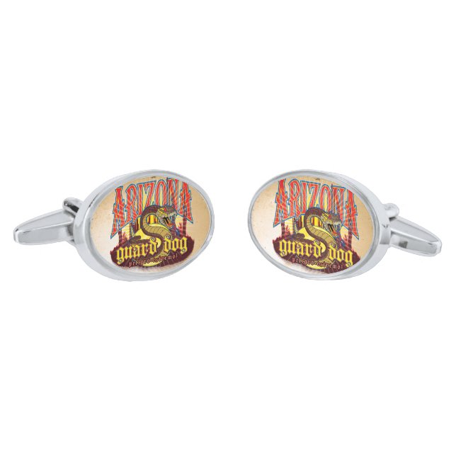 Arizona Guard Dog Snake Cufflinks (Angled)