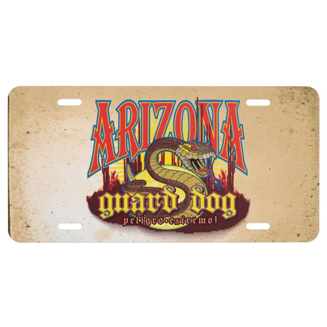 Arizona Guard Dog Snake License Plate (Front)